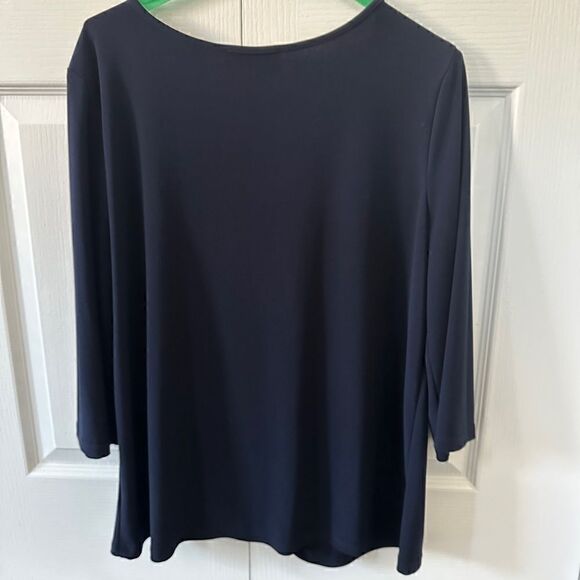 𝅺EUC Joseph Ribkoff size 10 l, 3/4 sleeve. Navy blue - Picture 3 of 4
